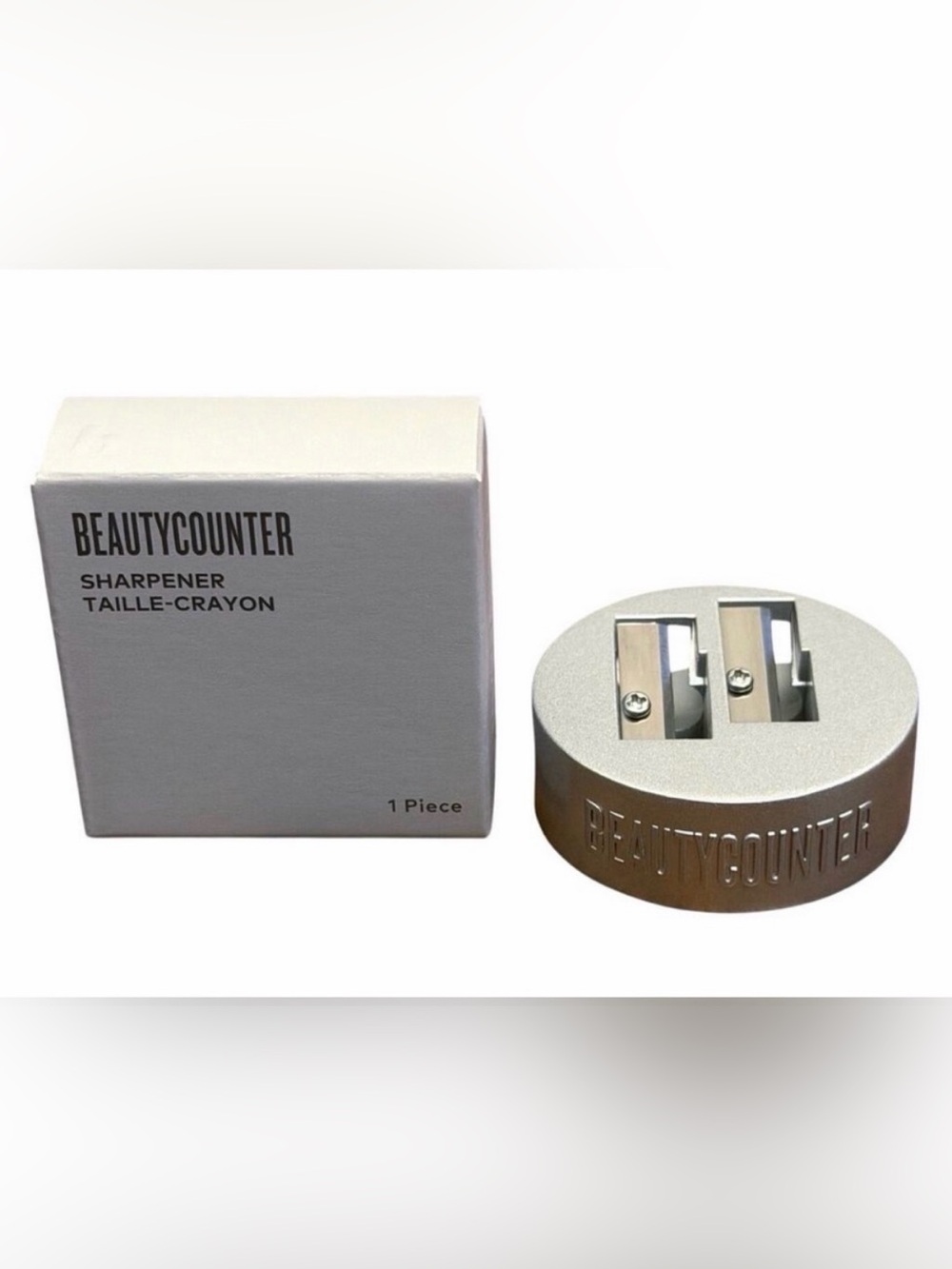 beautycounter Silver Metallic Dual Pencil Sharpener